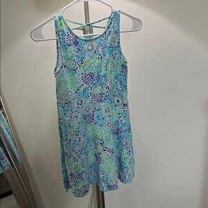 Floral Lilly Pulitzer girls Sleeveless Dress with Crisscross Back 12